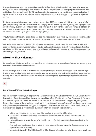 Nicotine Shot Calculator.