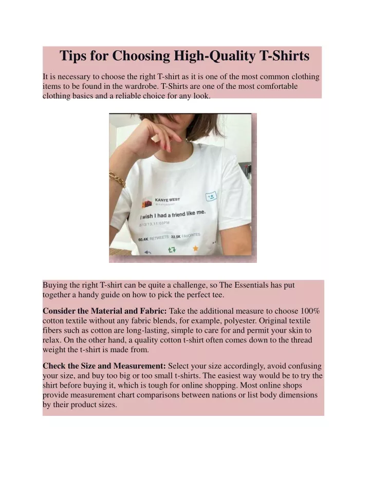 tips for choosing high quality t shirts
