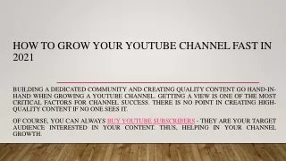 Grow your YouTube channel in 2021
