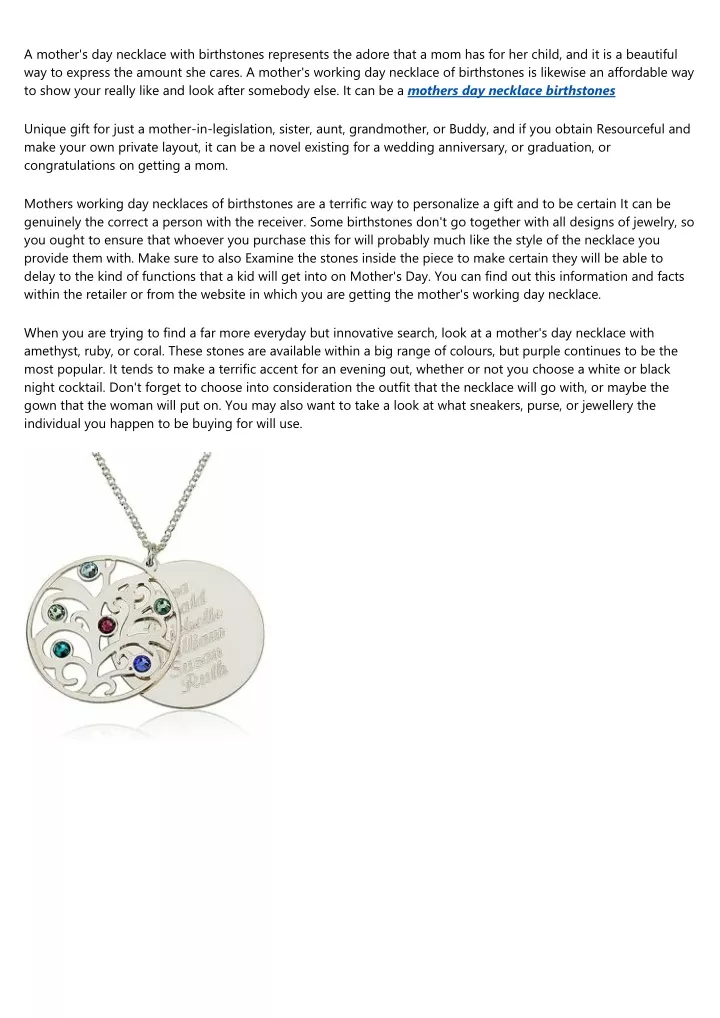 a mother s day necklace with birthstones