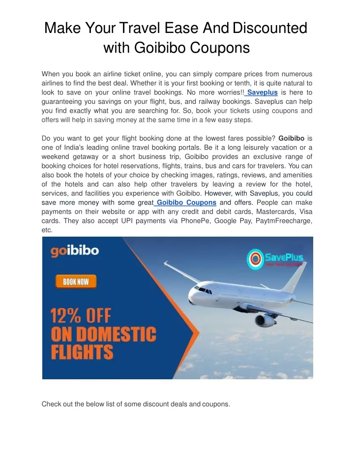 make your travel ease and discounted with goibibo coupons