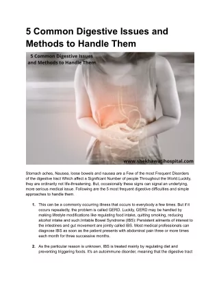 5 common digestive issues and methods to handle