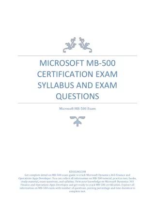 microsoft mb 500 certification exam syllabus