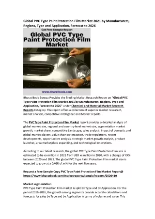 global pvc type paint protection film market 2021