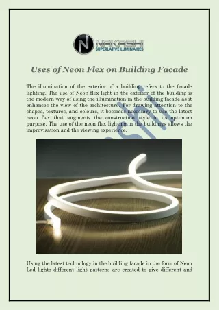 uses of neon flex on building facade