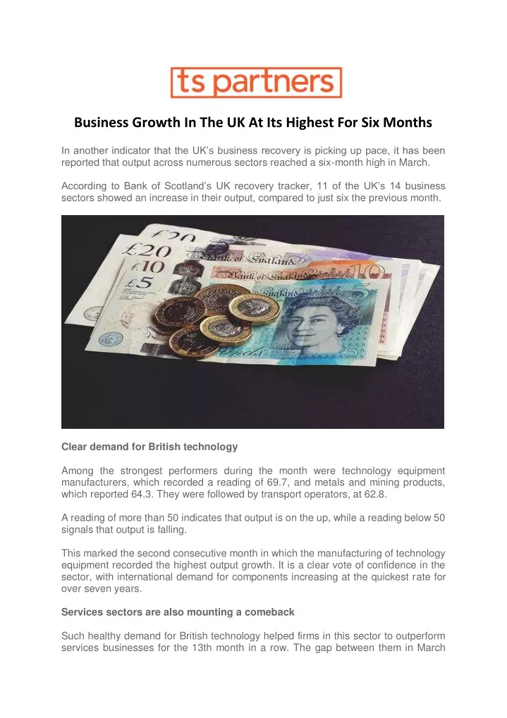 business growth in the uk at its highest