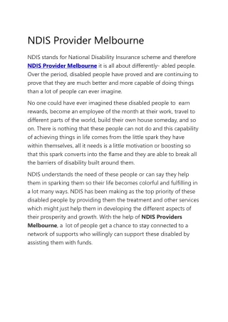 ndis provider melbourne ndis stands for national