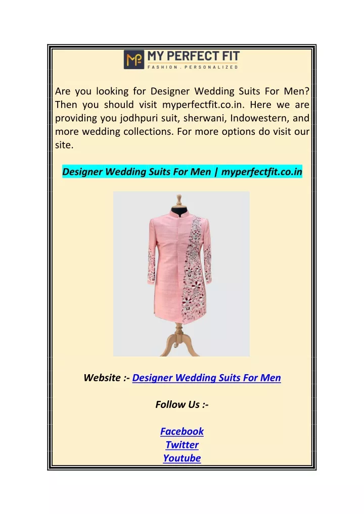 are you looking for designer wedding suits