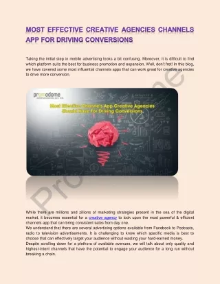 Most Effective Channels App Creative Agencies Should Have For Driving Conversions