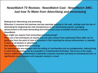 NewsWatch Cost