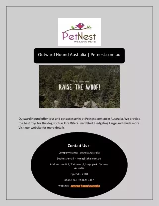 Outward Hound Australia | Petnest.com.au