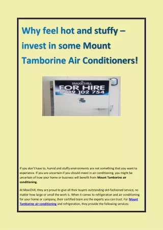 Why feel hot and stuffy – invest in some Mount Tamborine Air Conditioners!