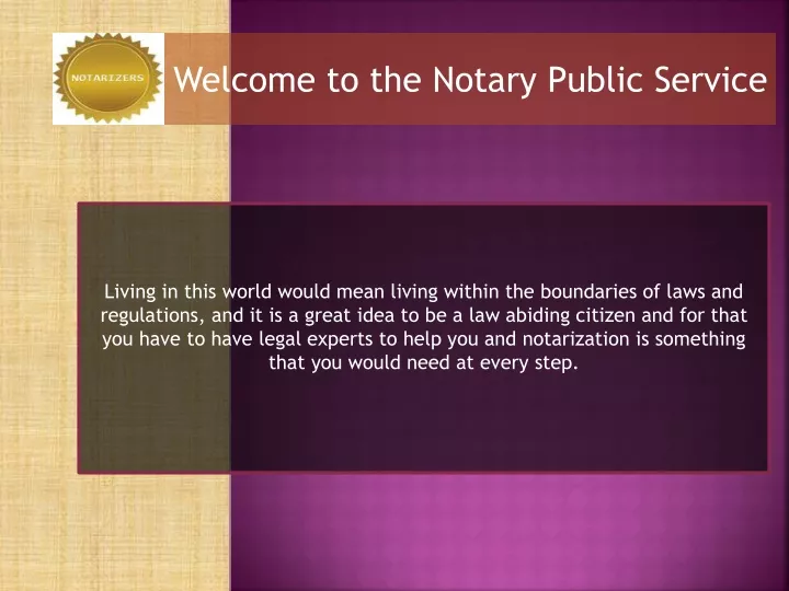 welcome to the notary public service