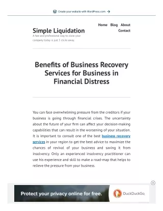 Benefits of Business Recovery Services for Business in Financial Distress