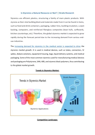 is styrenics a natural resource or not straits
