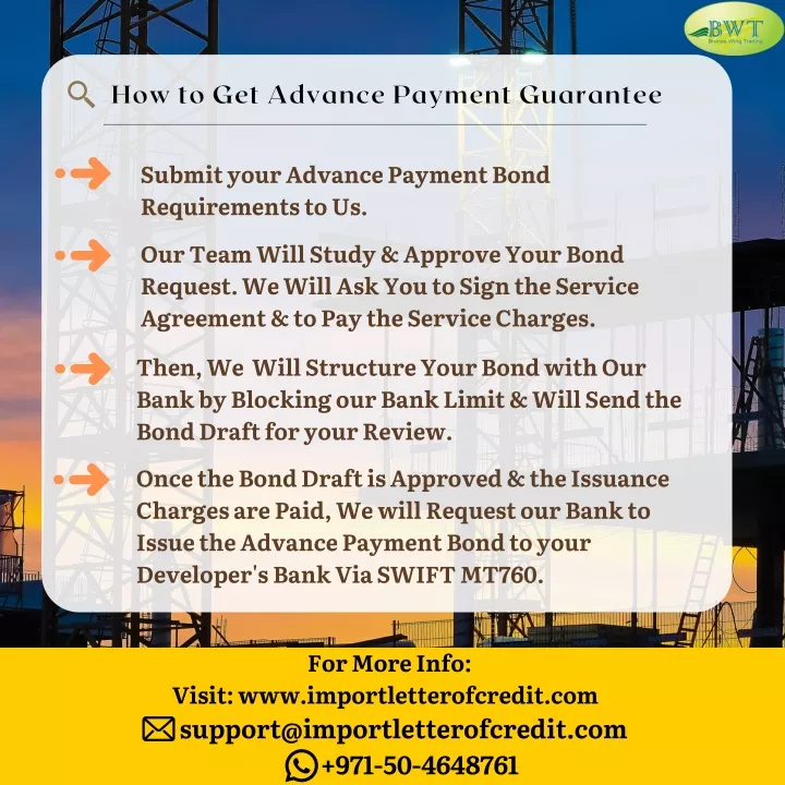 how to get advance payment guarantee