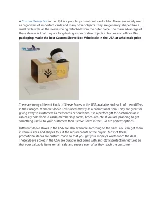 a custom sleeve box in the usa is a popular