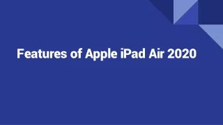 Features of Apple iPad Air 2020