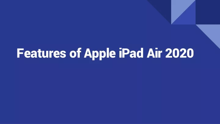 features of apple ipad air 2020