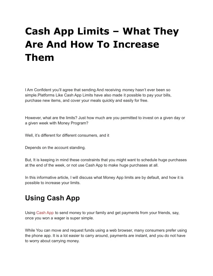 PPT Cash App Limits What They Are And How To Increase Them