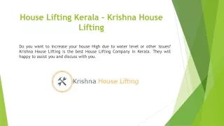 House Lifting Kerala - Krishna House Lifting
