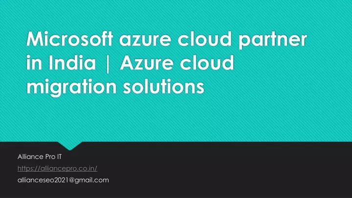 microsoft azure cloud partner in india azure cloud migration solutions