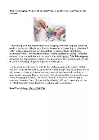 asia teleshopping activity of buying products
