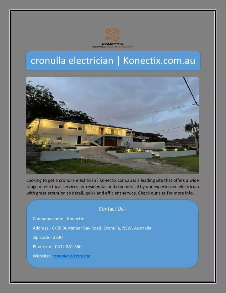 cronulla electrician konectix com au