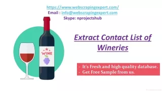 extract contact list of wineries