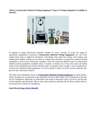 what is construction material testing equipment