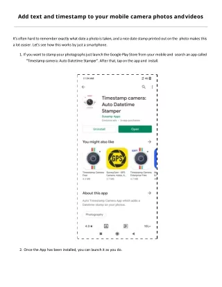 add text and timestamp to your mobile camera