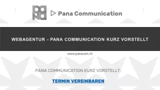 WEBAGENTUR - PANA COMMUNICATION KURZ VORSTELLT