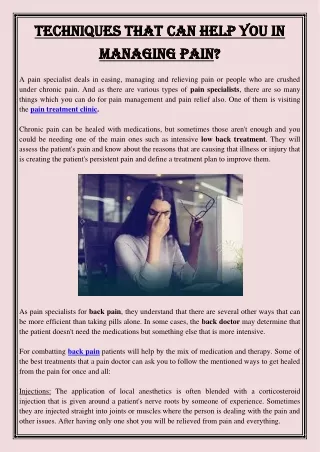 techniques that can help you in techniques that