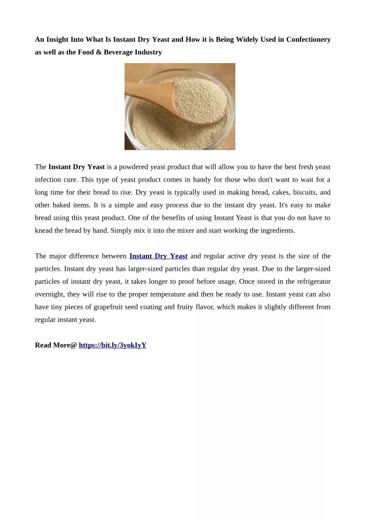 an insight into what is instant dry yeast