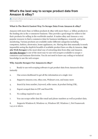 what s the best way to scrape product data from