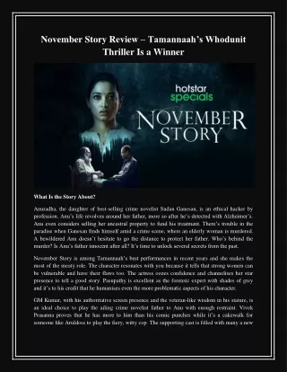 november story review tamannaah s whodunit