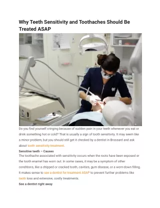 why teeth sensitivity and toothaches should