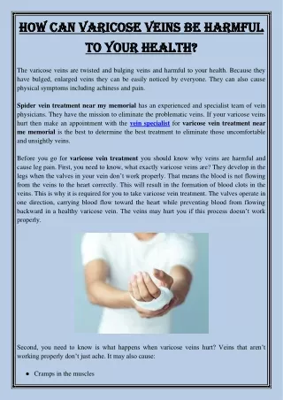 how can varicose veins be harmful