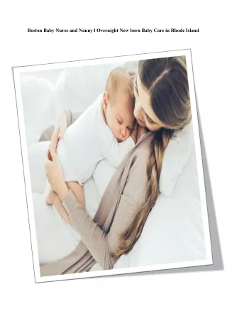 Boston Baby Nurse and Nanny l Overnight New born Baby Care in Rhode Island
