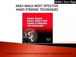 Krav Maga Most Effective Hand Striking Techniques