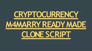 Readymade M4Matrimony Clone Script - Cryptocurrency Integrations