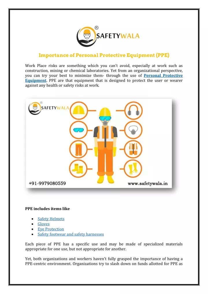 importance of personal protective equipment ppe
