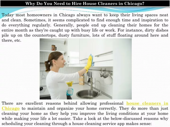 why do you need to hire house cleaners in chicago