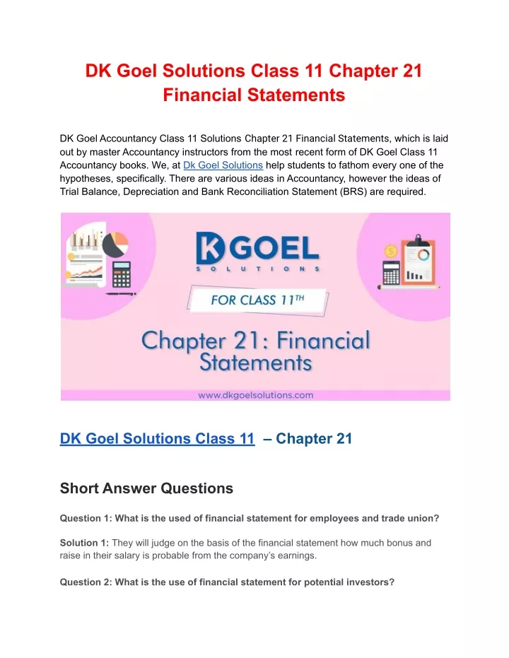 dk goel solutions class 11 chapter 21 financial