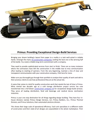 primus providing exceptional design build services