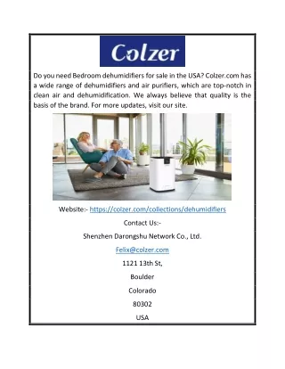 Bedroom Dehumidifier For Sale USA | Colzer