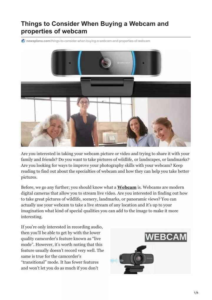 things to consider when buying a webcam