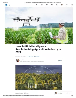 How Artificial Intelligence Revolutionising Agriculture Industry in 2021 _ LinkedIn