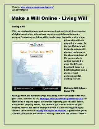 Make a Will Online - Living Will - Draft of a Wills - Making a Will