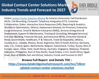 Global Contact Center Solutions Market tre3nds